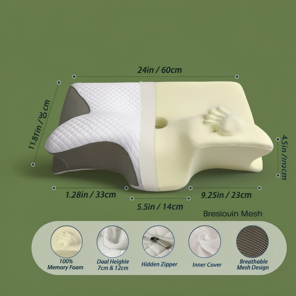 CosyNeck Cervical Memory Foam Pillow | Wake Up Without Neck Pain
